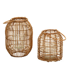 Afbeelding in Gallery-weergave laden, Windlicht Rotan laag